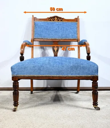 Petit Fauteuil en Palissandre, époque Restauration – Début XIXe