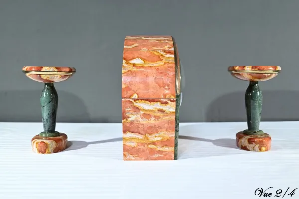 Garniture de Cheminée en Marbre, signée DiediSheim, Art Déco – 1920