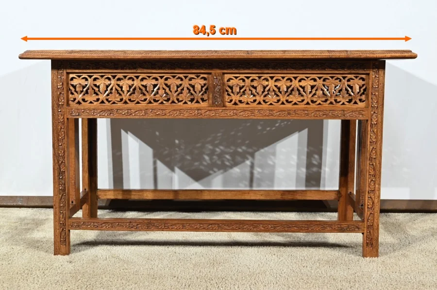 Table Orientale Pliante en Bois Exotique – Début XXe