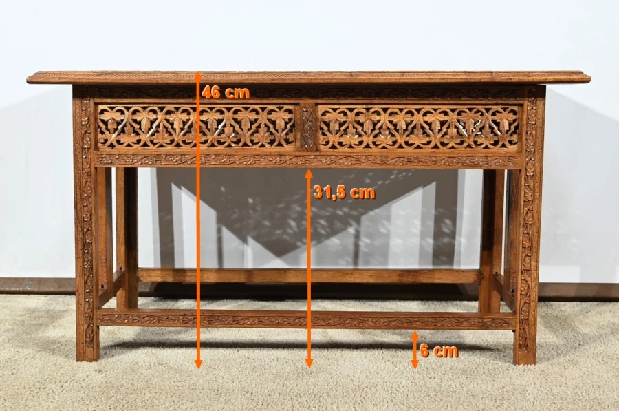 Table Orientale Pliante en Bois Exotique – Début XXe