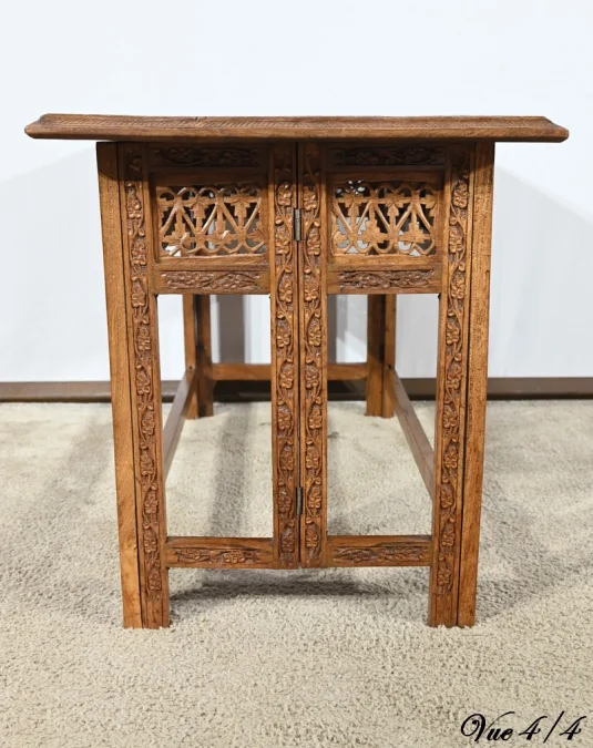 Table Orientale Pliante en Bois Exotique – Début XXe
