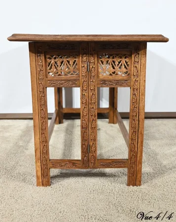 Table Orientale Pliante en Bois Exotique – Début XXe