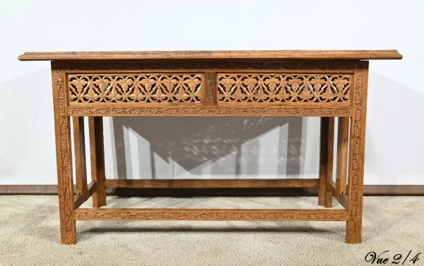 Table Orientale Pliante en Bois Exotique – Début XXe