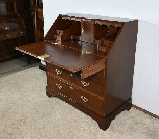 Commode Scribanne en Acajou massif, époque Géorgienne, Angleterre – XVIIIe