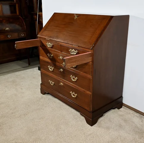Commode Scribanne en Acajou massif, époque Géorgienne, Angleterre – XVIIIe