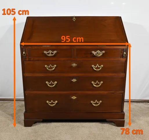 Commode Scribanne en Acajou massif, époque Géorgienne, Angleterre – XVIIIe