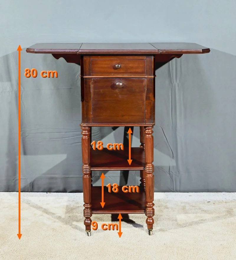 Petite Table à Volets en Acajou, Maison Lemarchand, A. Lemoine – Milieu XIXe