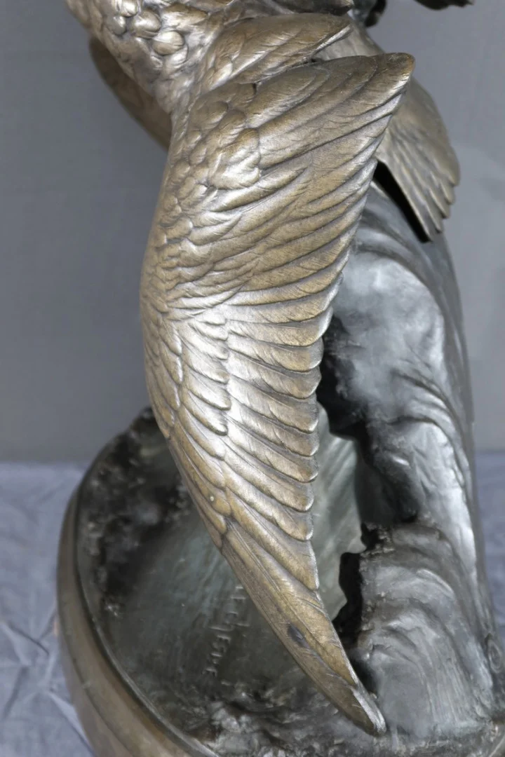 SPELTER SCULPTURE signed HENRI LECHESNE