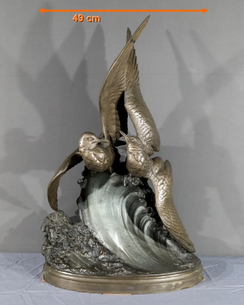 SPELTER SCULPTURE signed HENRI LECHESNE