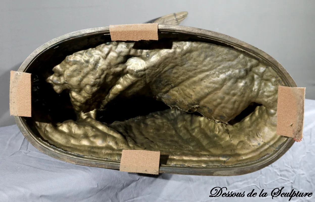 SPELTER SCULPTURE signed HENRI LECHESNE