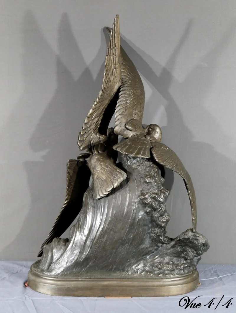 SPELTER SCULPTURE signed HENRI LECHESNE