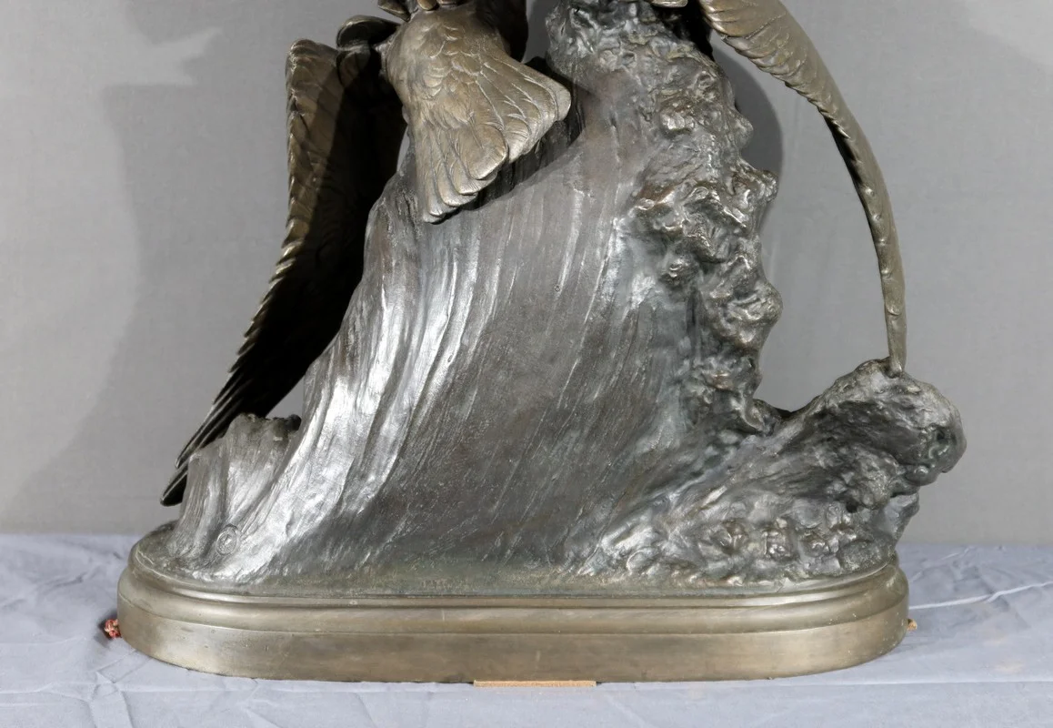 SPELTER SCULPTURE signed HENRI LECHESNE