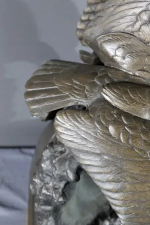 Sculpture en Régule « Mouettes sur la Vague », signée H. Lechesne – Milieu XIXe