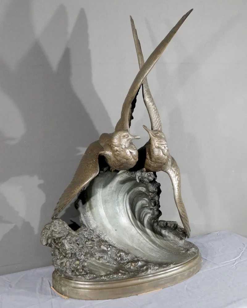 SPELTER SCULPTURE signed HENRI LECHESNE