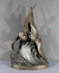 SPELTER-SKULPTUR signiert HENRI LECHESNE