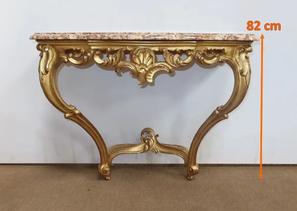 Console Murale en Bois Doré, style Louis XV – Milieu XXe
