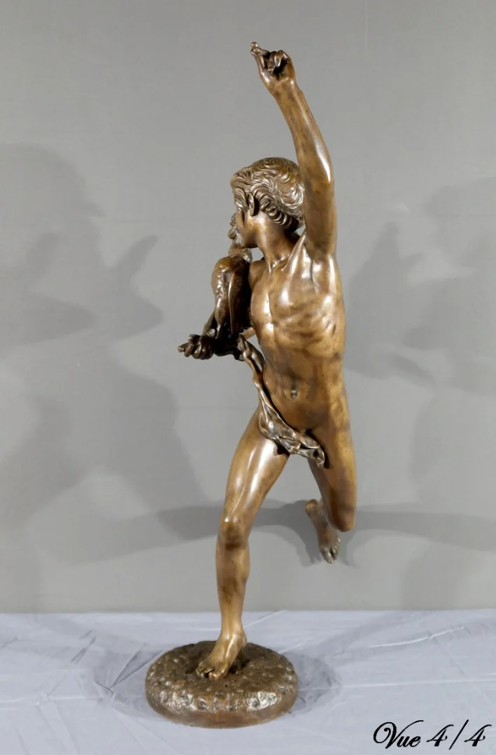 Bronze « Vainqueur au Combat de Coqs », signé A. Falguière – 2ème partie XIXe
