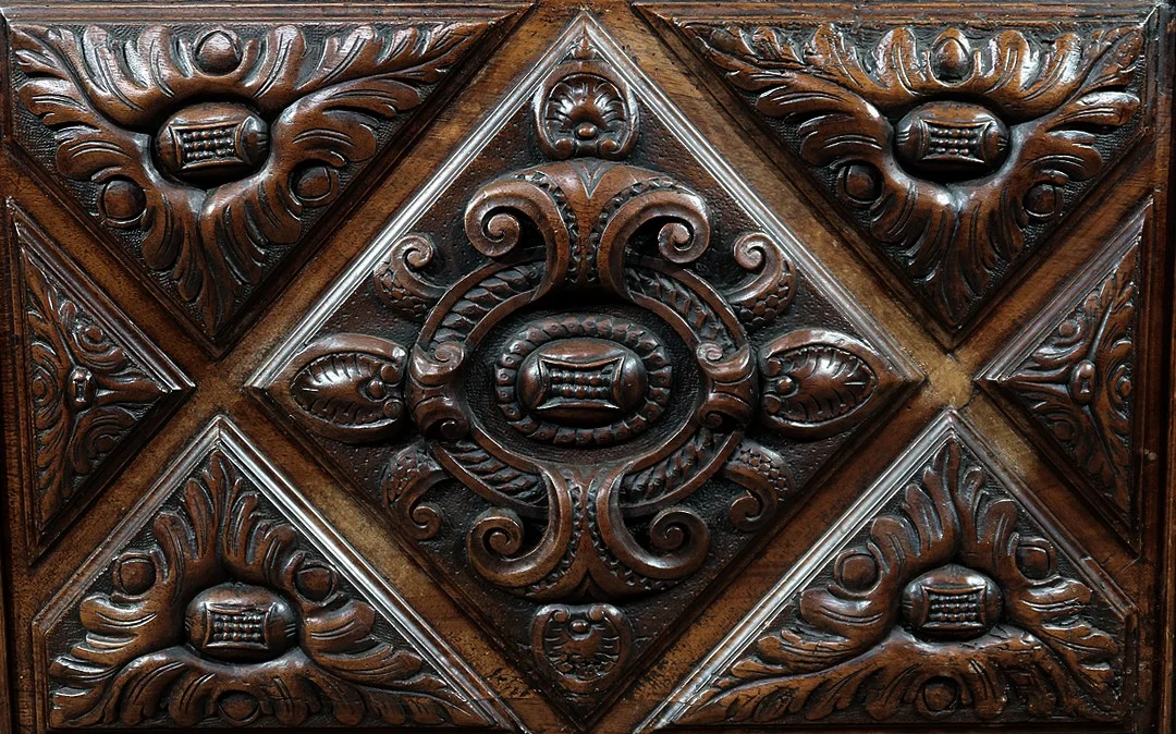 Coffre à Linge de Palier en Hêtre et Noyer massif, style Louis XIII - Fin XIXe