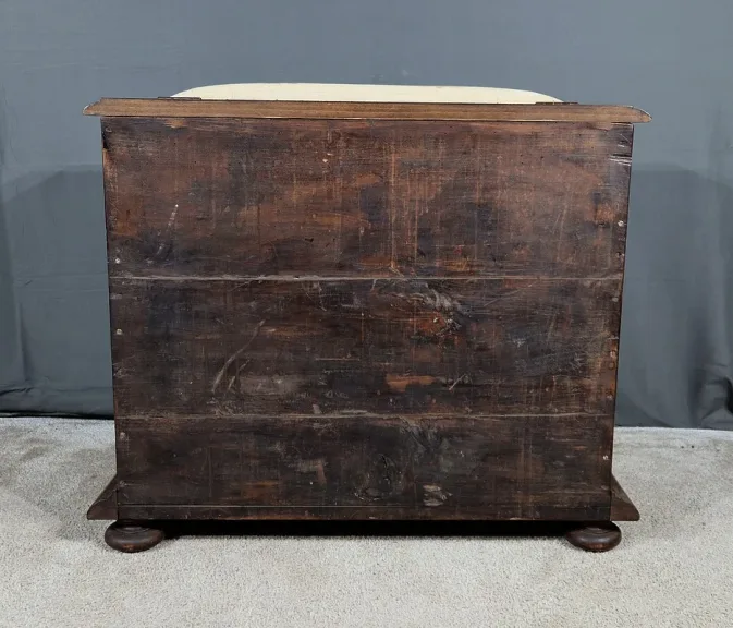Coffre à Linge de Palier en Hêtre et Noyer massif, style Louis XIII - Fin XIXe