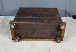Coffre à Linge de Palier en Hêtre et Noyer massif, style Louis XIII - Fin XIXe