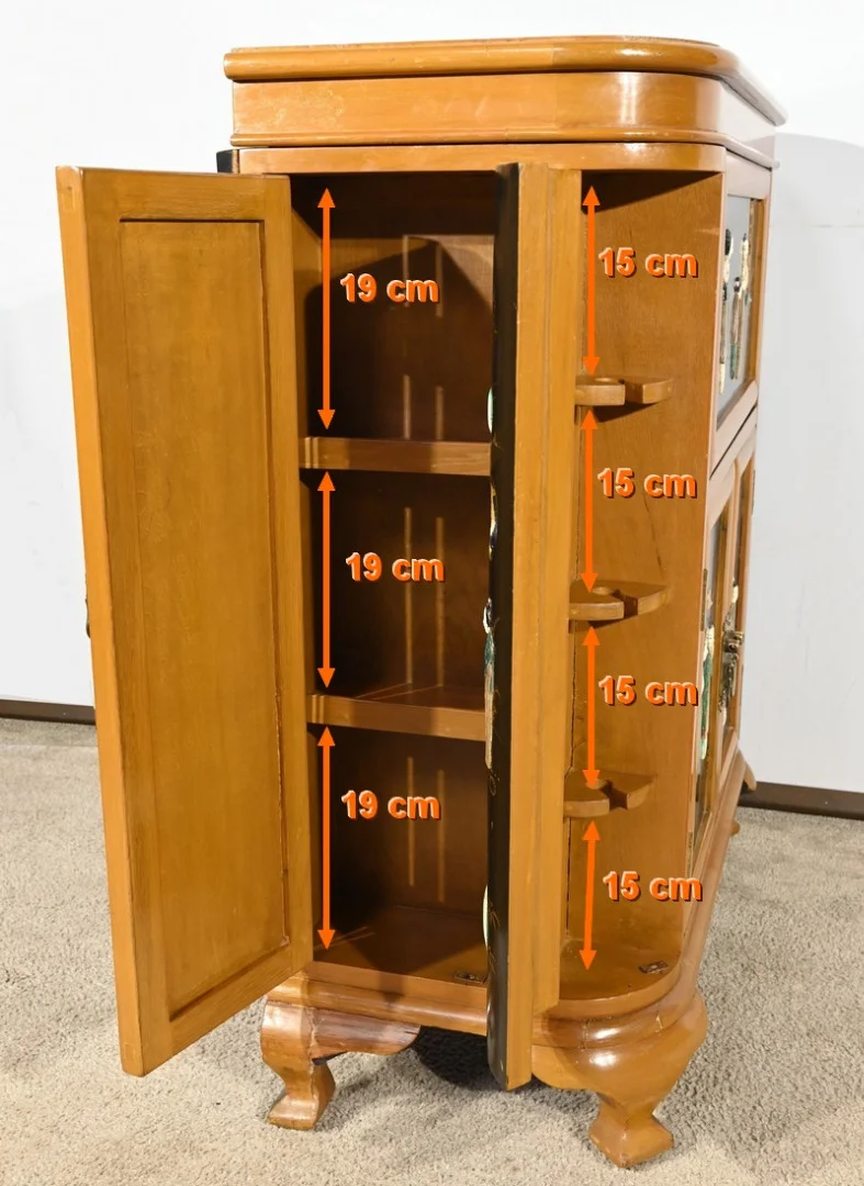 Cabinet Asiatique à Liqueurs en Bois Laqué, Chine - 1950