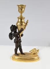 BRONZE CANDLESTICK signed FERVILLE SUAN