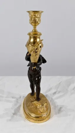 BRONZEKERZENLEUCHTER signiert FERVILLE SUAN