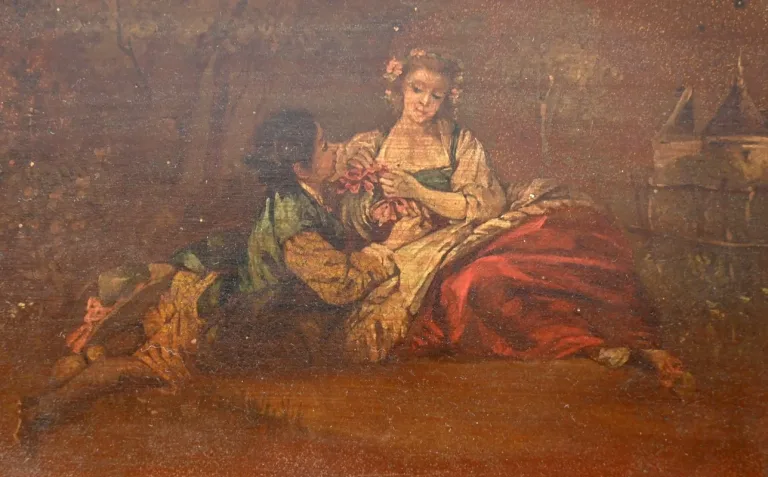 Petite Table à Ouvrage en Bois Laqué, style Louis XV – Fin XIXe
