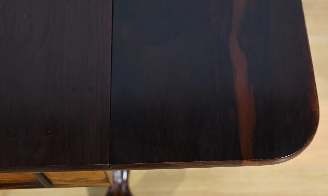 Table Bureau à Volets en Palissandre Massif, époque Restauration – Début XIXe