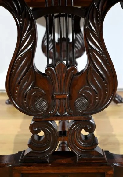 Table Bureau à Volets en Palissandre Massif, époque Restauration – Début XIXe