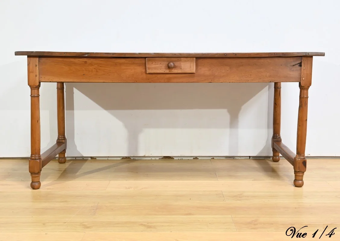 Table de Ferme de Propriété en Merisier, style Louis XIV – Début XIXe