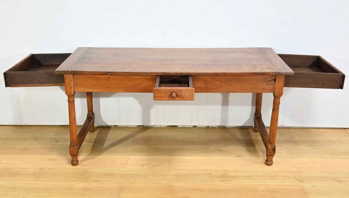 Table de Ferme de Propriété en Merisier, style Louis XIV – Début XIXe