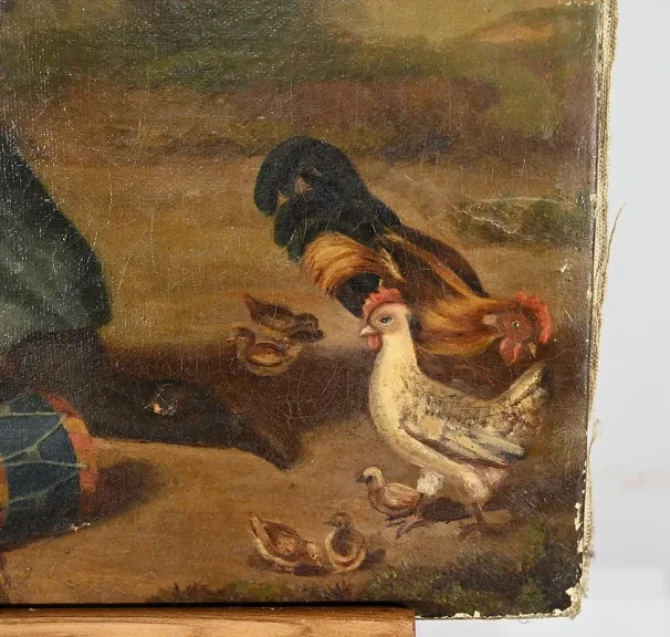 Huile sur Toile « Jeux d’Enfants », École Française du XIXe