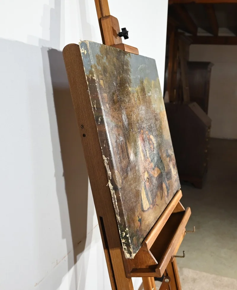 Huile sur Toile « Jeux d’Enfants », École Française du XIXe