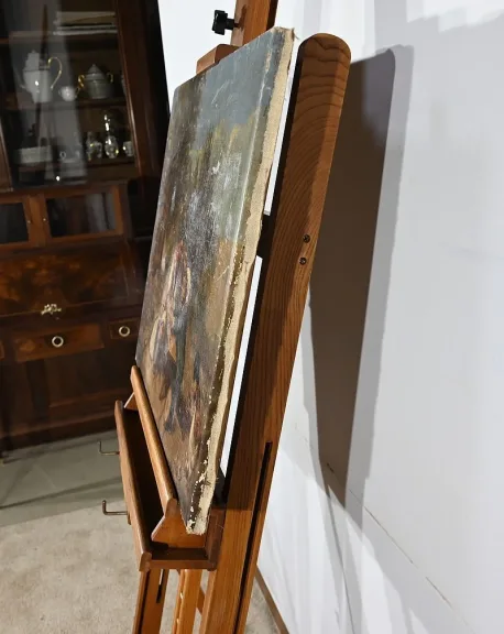 Huile sur Toile « Jeux d’Enfants », École Française du XIXe