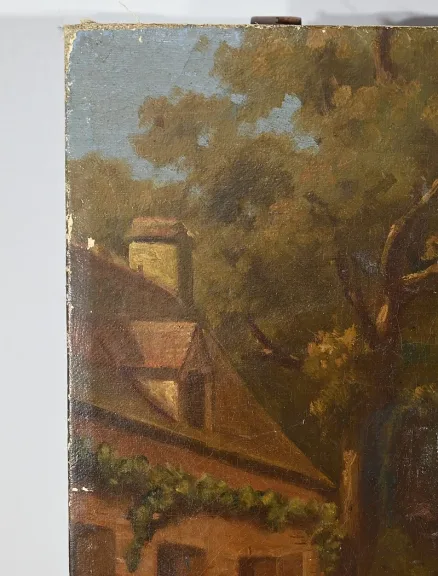 Huile sur Toile « Jeux d’Enfants », École Française du XIXe