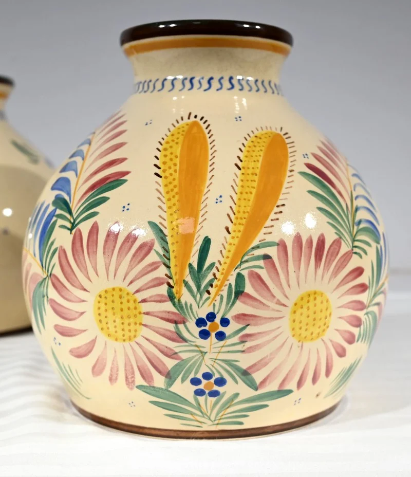 PAIR OF QUIMPER VASES
