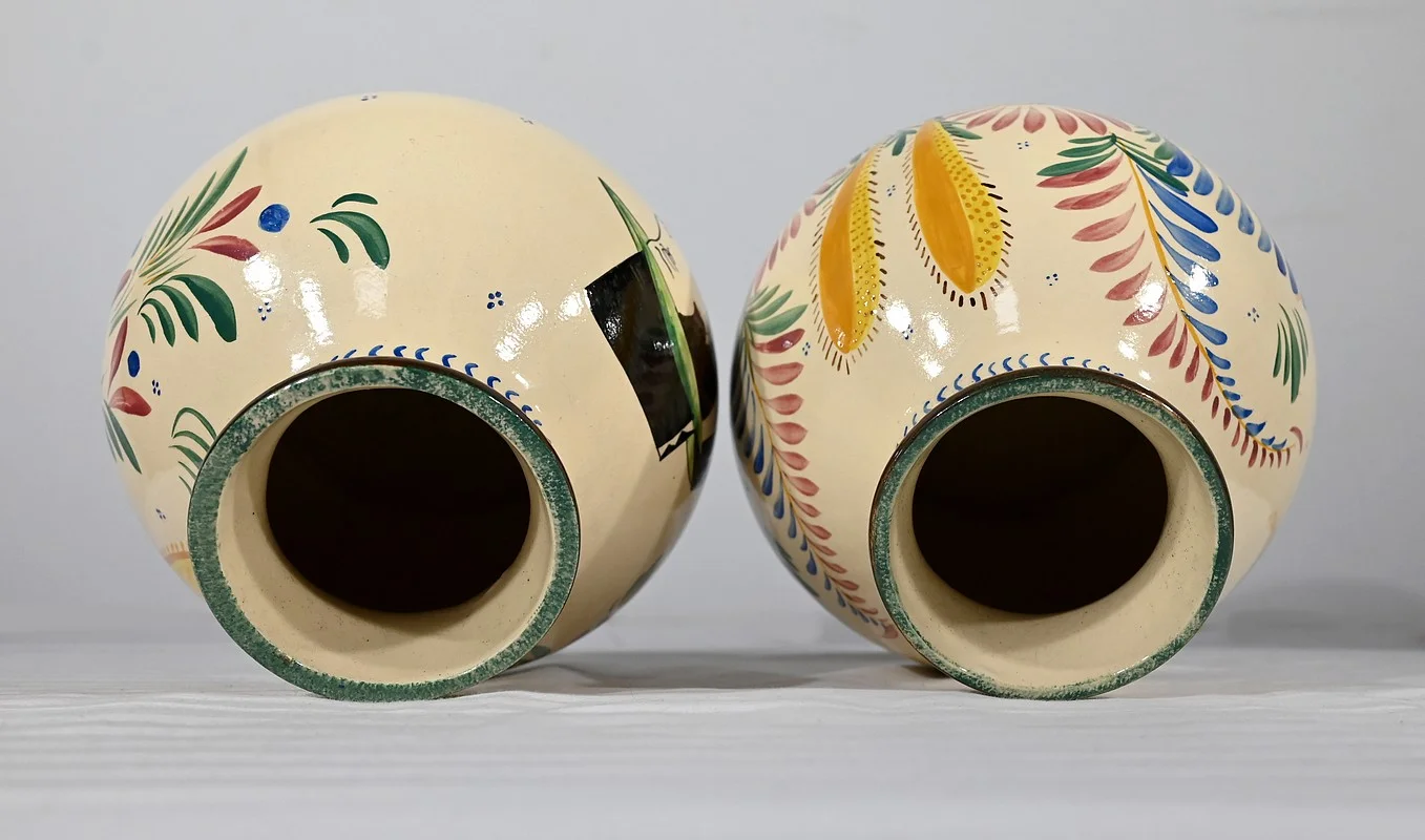 PAIR OF QUIMPER VASES