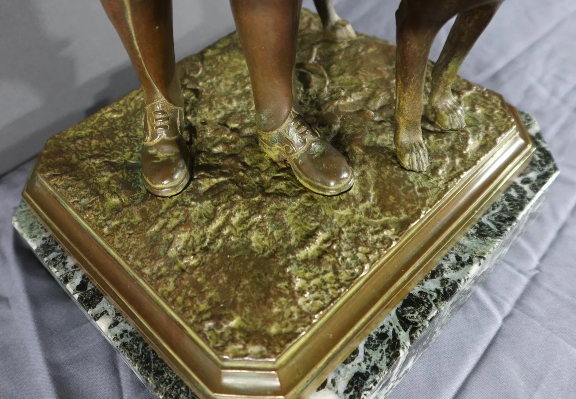 Sculpture en Bronze à Double Patine - Début XXe