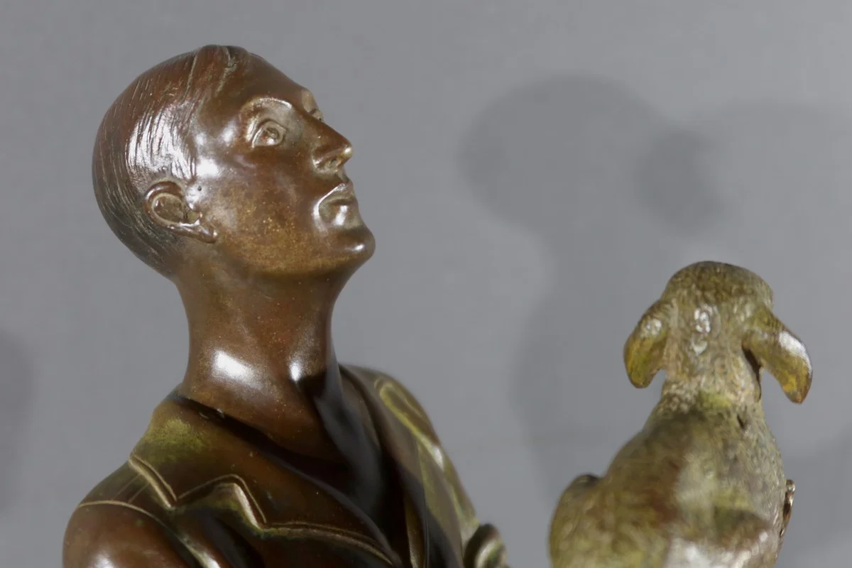 Sculpture en Bronze à Double Patine - Début XXe