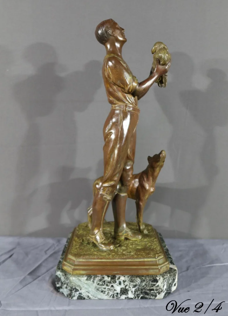 Sculpture en Bronze à Double Patine - Début XXe