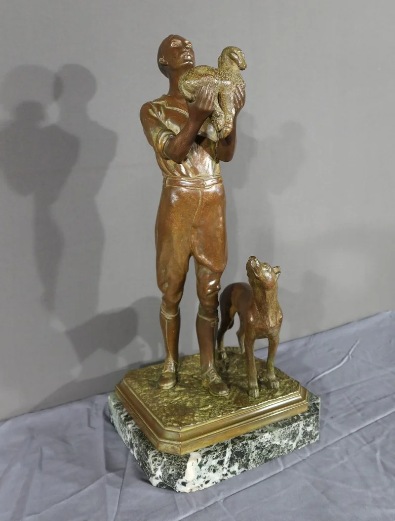 Sculpture en Bronze à Double Patine - Début XXe