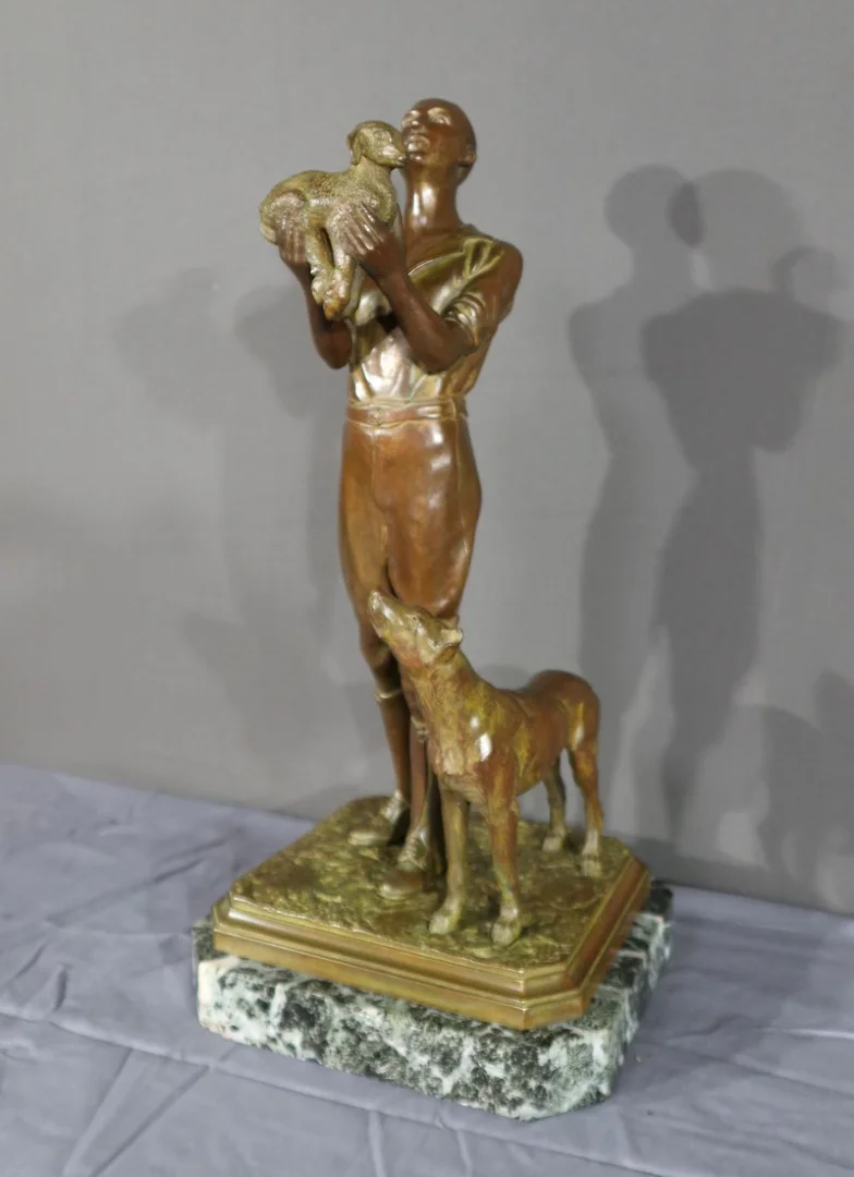 Sculpture en Bronze à Double Patine - Début XXe