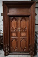 Rares Portes Indiennes en Teck, goût Louis XIV, Pondichéry - XIXe