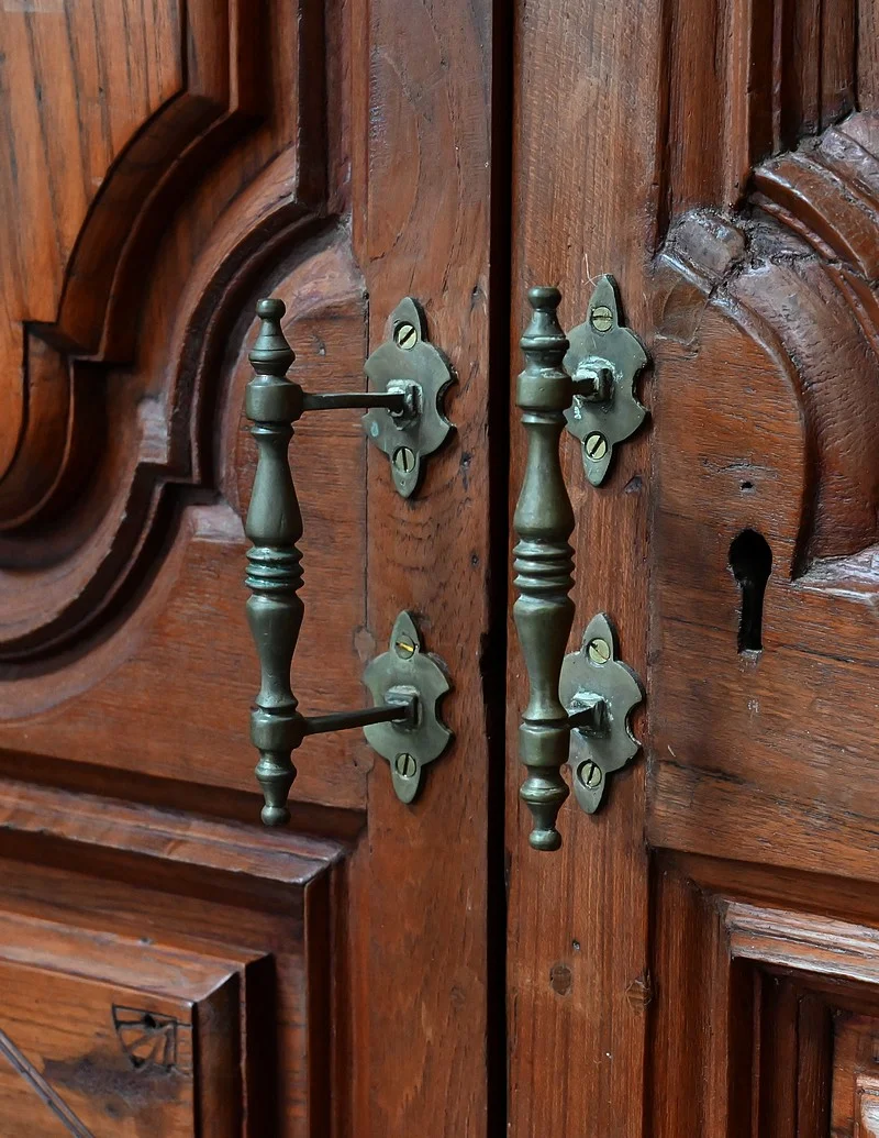 Rares Portes Indiennes en Teck, goût Louis XIV, Pondichéry - XIXe