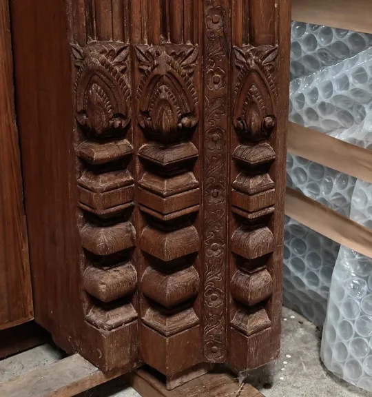 Rares Portes Indiennes en Teck, goût Louis XIV, Pondichéry - XIXe