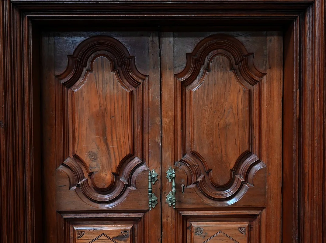 Rares Portes Indiennes en Teck, goût Louis XIV, Pondichéry - XIXe