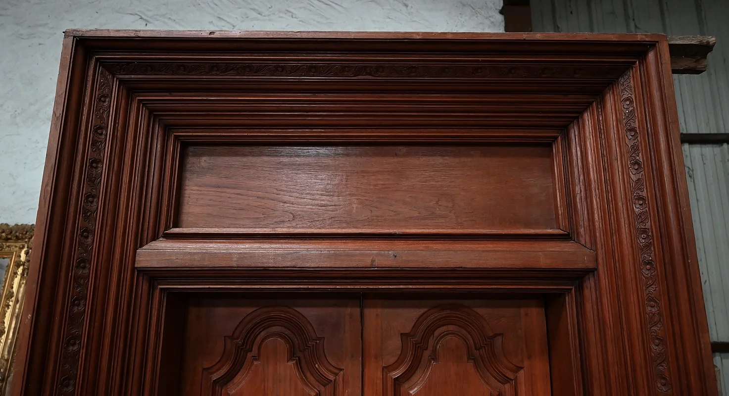 Rares Portes Indiennes en Teck, goût Louis XIV, Pondichéry - XIXe