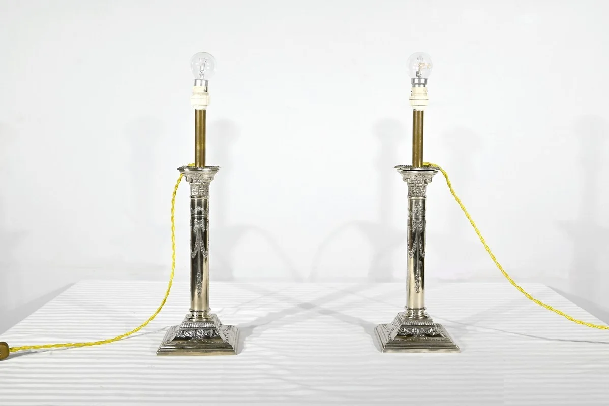 SILVER PLATE LAMPS