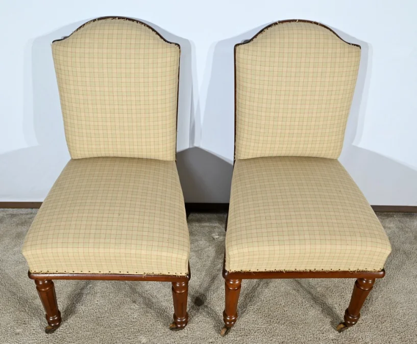 Paire de Chaises en Acajou de Cuba, époque Restauration – Début XIXe